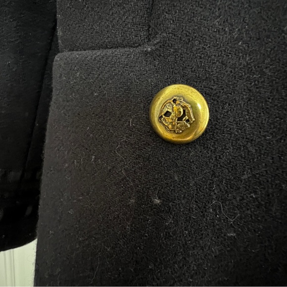 LIKE NEW Zara Navy Blue Double-Breasted Peacoat with Gold Buttons - Picture 7 of 8